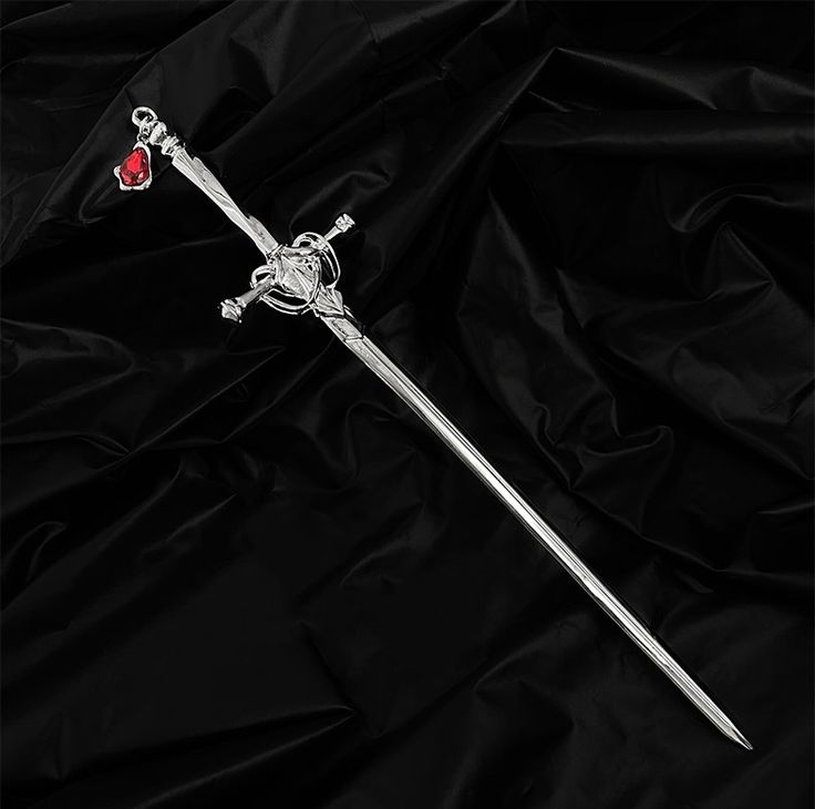 Ruby Sword Hairpin – Vintage Chinese Style Punk Hair Stick for Women