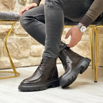 Men’s Tan Leather Combat Boot