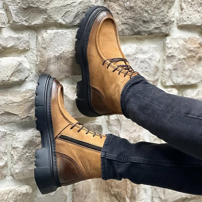 Men’s Tan Leather Combat Boot