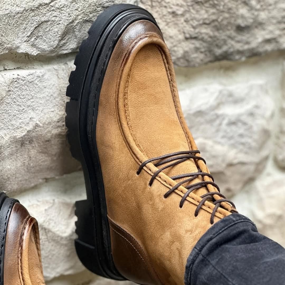 Men’s Tan Leather Combat Boot